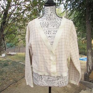 Sadie & Sage Beige and Cream Knit Cardigan